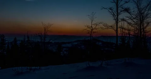 Winter Sunrise Timelapse 4k Stock Footage 58860446