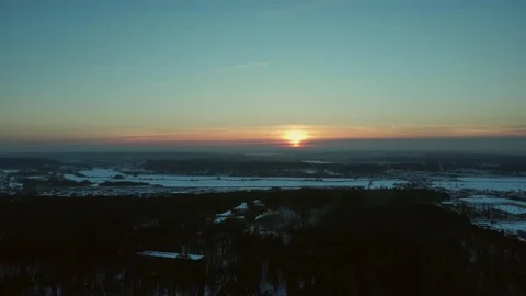 Winter sunset aerial view. Stock Footage 149303075