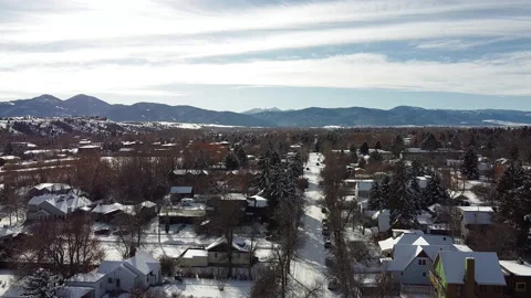 Winter Sunset in Bozeman MT Stock Footage 194561507