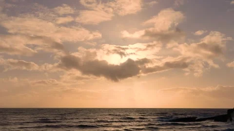 Winter sunset with clouds, over Firth of Clyde, Scotland, UK Stock Footage 296011545