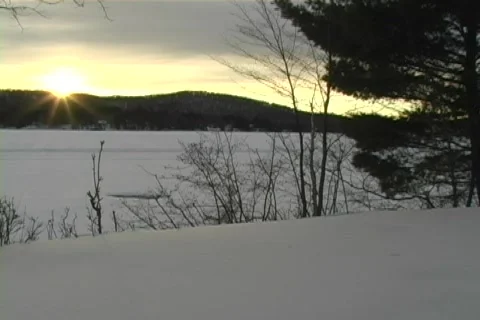 Winter Sunset Stock Footage