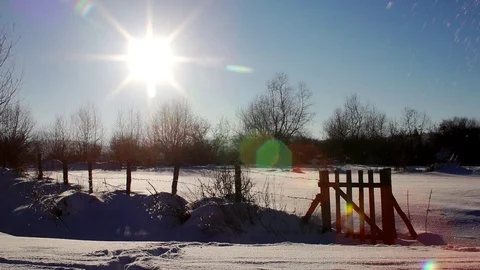 Winter Sunset Video stock 78613197
