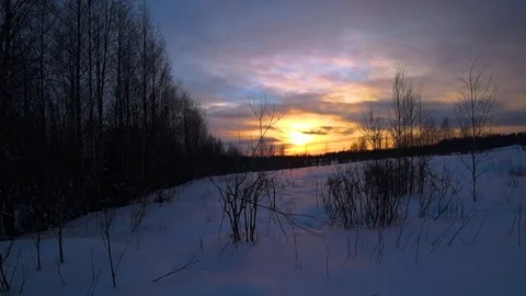 Winter sunset Stock Footage 84510421