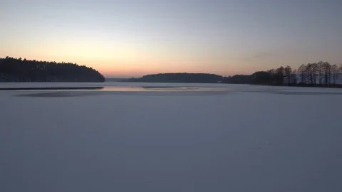 Winter sunset. Stock Footage 86300507