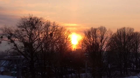 Winter Sunset Stock Footage 102408532