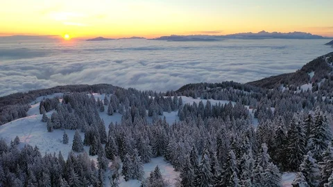 Winter sunset Video stock 128539243