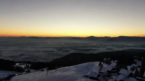 Winter sunset Video stock 163164119