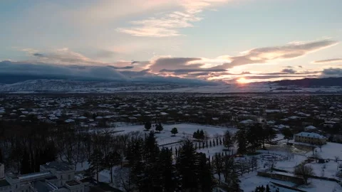 Winter sunset 스톡 동영상 168535897