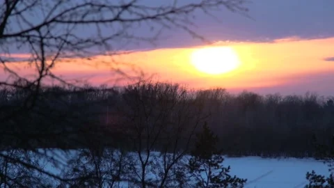Winter sunset 스톡 동영상 180569548