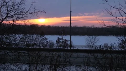 Winter sunset 스톡 동영상 180569606