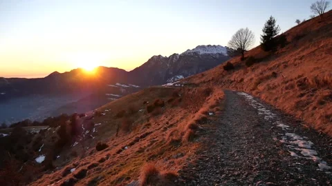 Winter sunset Stock Footage 234108460