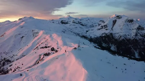 Winter sunset in the italian alps Video stock 234403853