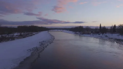 Winter sunset landscape Vídeo Stock 148499293