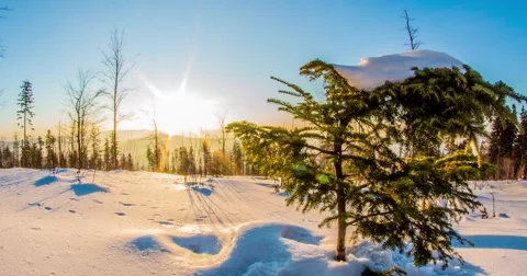 Winter Sunset Motionlapse 4k Stock Footage 47816913