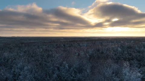 Winter sunset panorama Stock Footage 327987543