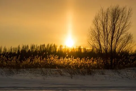 Winter sunset Foto stock