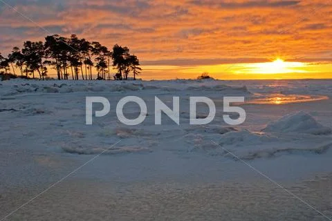 Winter sunset Stock Photos