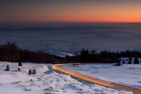Winter sunset Фото