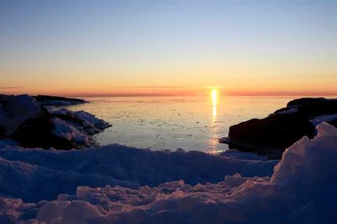 Winter sunset. Stock Photos