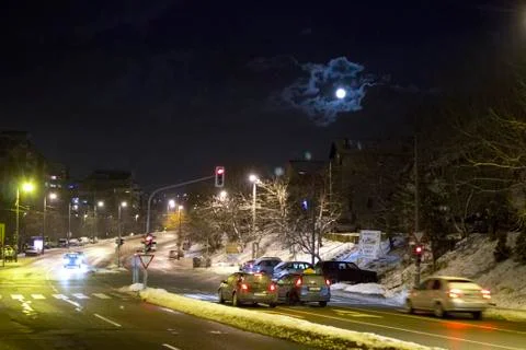 Winter at sunset Stock Photos