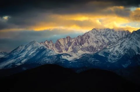 Winter Sunset Stock Photos