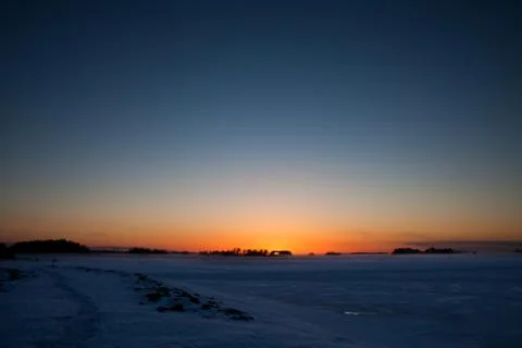 Winter sunset Stock Photos