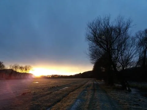 Winter Sunset Stock Photos