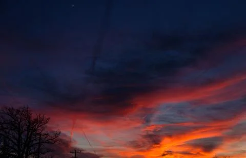 Winter sunset Stockfoto's