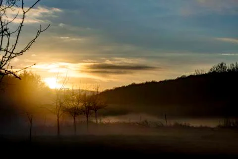 Winter sunset Stock Photos