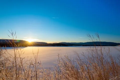 Winter sunset Stock Photos