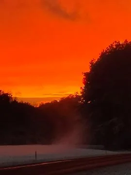 Winter Sunset 스톡 사진