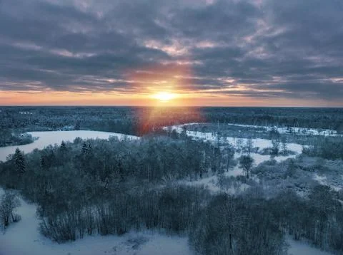 Winter sunset Foto stock