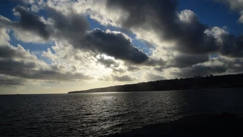 Winter sunset at the sea in Naples Stock Footage 170366059