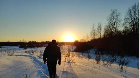 Winter, sunset sun (2) Stock Footage 267616796