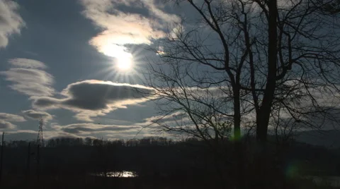 Winter Sunset Time-Lapse Stock Footage 65423477