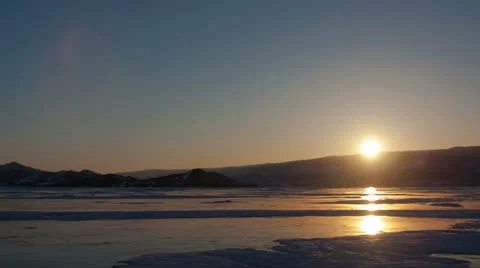 Winter sunset timelapse 库存影片 22536363