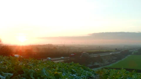 Winter sunset timelapse Stock Footage 45487003