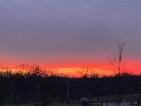 Winter Sunset at work Stock Photos