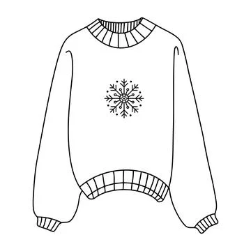 Winter sweater linear icon. Winter sweater with snowflake pattern. Thin line Stock Illustration