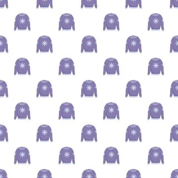Winter sweaters with snowflake pattern creating seamless background 스톡 일러스트