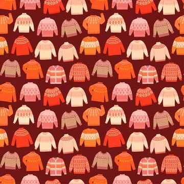 Winter sweaters wool knit seamless pattern vector Stock Illustration