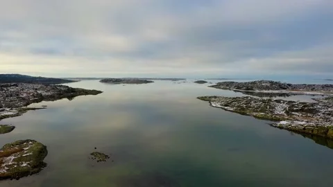 Winter at the Swedish coast drone footage Stock Footage 146572353