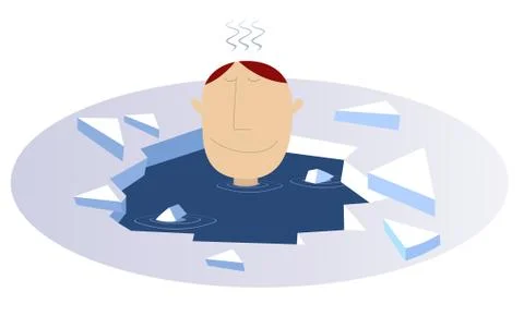 Winter swimming Stock Illustration