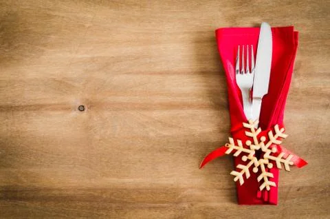 Winter Table Setting. Christmas Culinary Background. Stock Photos