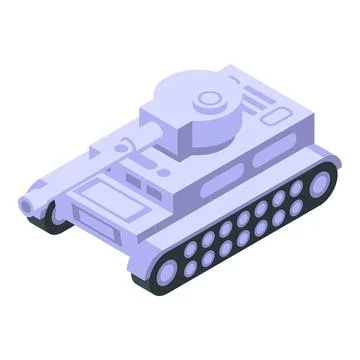 Winter tank icon isometric vector. Army battle Stock Illustration