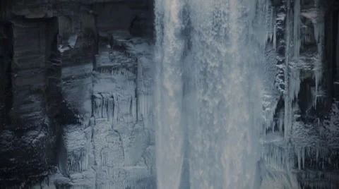 Winter Taughannock Falls MS Stock Footage 50673328