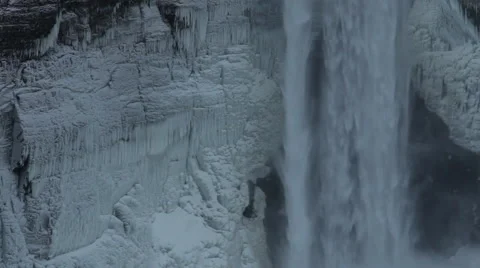 Winter Taughannock Falls Plate Video stock 50673343