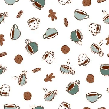 Winter Tea Pattern 库存插图