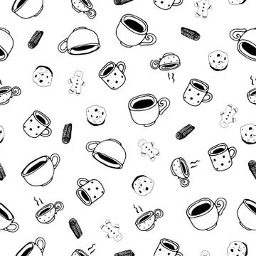 Winter Tea Pattern 库存插图