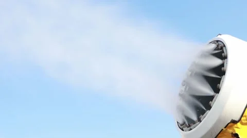 Winter tech creates eco-friendly snowstorm using advanced snowmaking technology Stock-Footage 301875038